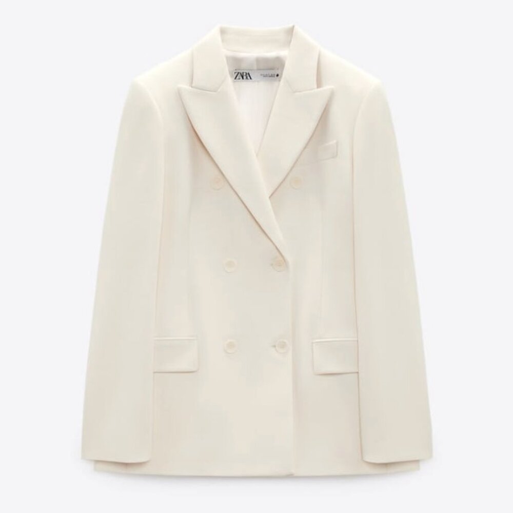 Zara Double Breasted Cream Blazer - NWT